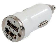 Toti T-CC22 Dual USB Car Charger with lightning cable 2.1A (Baltas)