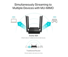 TP-Link AC1200 Dviejų juostų Wi-Fi Maršrutizatorius su MU – MIMO, 300 Mbps esant 2,4 GHz + 867 Mbps esant 5 GHz