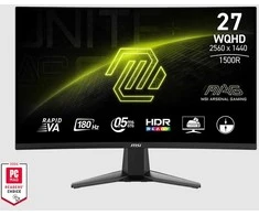 Žaidimų Monitorius MSI MAG 27CQ6FDE - Matinis 27" WQHD 2560 × 1440 / VA / 180Hz / 1ms / HDMI 2.0 / DP - RENEW (Atnaujinta)
