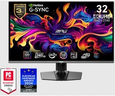 Žaidimų Monitorius MSI MPG 321URX QD-OLED - OLED 32" 4K UHD 3840 x 2160 / OLED / 240Hz / 0.03ms / HDMI 2.0 / DP / USB Type - C / RENEW (Atnaujinta)