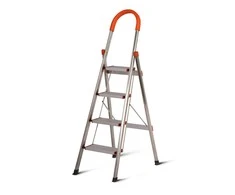 Kopėčios HERVIN EQUIPMENT, alium. buitinės, 4 pakopų, platūs laipteliai, ergonomiška rankena, 1510 mm, CL-ER4