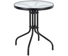Stalas apvalus NOVELLY HOME 60x60x70 cm, YTLH-070 plienas, grūdintas stiklas, SC-087