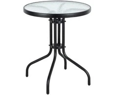 Stalas apvalus NOVELLY HOME 60x60x70 cm, YTLH-070 plienas, grūdintas stiklas, SC-087