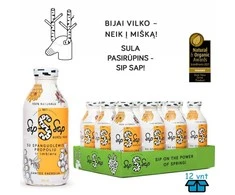 Beržų sula su spanguolėmis, propoliu ir imbieru. Sip Sap, 330 ml x 12 vnt