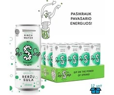 Gazuota beržų sula Su mėtos skoniu. Sip Sap, Alucan 250 ml x 12 vnt