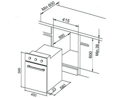 45 cm orkaitė Allenzi KBH-5260 BX