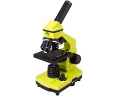 Mikroskopas Levenhuk Rainbow 2L Plus Lime 64x-640x su eksperimento komplektu