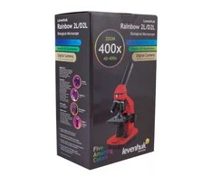 Mikroskopas Levenhuk Rainbow 2L Plus Oranžinis 64x-640x su eksperimento komplektu