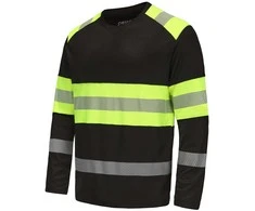 Marškinėliai ilgomis rankovėmis PESSO Hi-vis, juodi