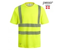 Marškinėliai PESSO Hi-vis, geltoni (50% medv.50% pol.)