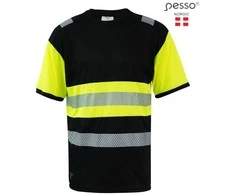 Marškinėliai PESSO HVM_J Hi-vis,juoda/ geltona