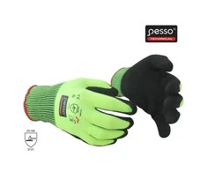 Nailoninės darbo pirštinės grublėtu nitrilu Pesso