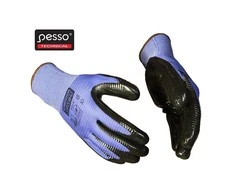 Pesso Nailoninės pirštinės GRIP, aplietos grublėtu nitrilu