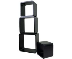 Pakabinamas-pastatomas lentynų komplektas LO02-J juodas (Nemokamas pristatymas)