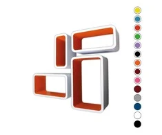Pakabinamas-pastatomas lentynų komplektas LO01-BO baltas-oranžinis (Nemokamas pristatymas)