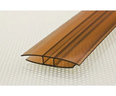 H profilis polikarbonato plokštėms sujungti GINTARAS, Šiltnamio ilgis: H profilis 6mm 6m ilgio (1m kaina 4,00 Eur)