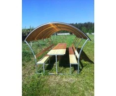 Pavėsinė GRACIJA (ilgis 3m) danga 6mm, Polikarbonato spalva: SKAIDRUS