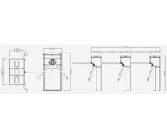 Digitalas Elektromechaninis turniketas D-FORCE INOX ST 5000 nerūdijantis plienas. lauko sąlygoms