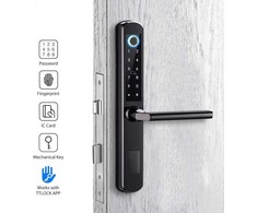 Digitalas Išmani durų spyna DIGI A210 TTLock (juoda) su 3585 užraktu Bluetooth. įvairaus tipo durims. lauko sąlygoms