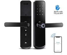 Digitalas Išmanioji durų spyna DIGI A260 TTLock (juoda) su 6085 užraktu įvairaus tipo durims