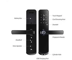 Digitalas Komplektas Išmanioji durų spyna DIGI A260 TTLock (juoda) (6085) su G2 TTLock valdikliu