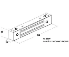 Digitalas YM-280WAL elektromagnetinė spyna 280 kg jėga. 12-24V. be LED. lauko sąlygoms