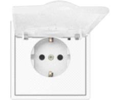 Tope Lighting Baltas kištukinis lizdas su dangteliu IP44 "BORA" (su įžeminimu, be rėmelio)