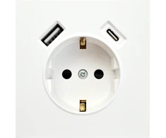 Tope Lighting Baltas kištukinis lizdas su USB + TYPE C "BORA" (su įžeminimu, be rėmelio)