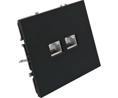 Tope Lighting Dvigubas juodas kompiuterio lizdas "BORA" (be rėmelio)