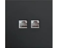 Tope Lighting Dvigubas juodas kompiuterio lizdas "BORA" (be rėmelio)