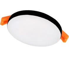 Tope Lighting Įmontuojama apvali juoda LED panelė su susiaurėjančiais kraštais "RUBI" 8W-4000K