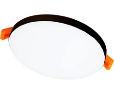 Tope Lighting Įmontuojama apvali juoda LED panelė su susiaurėjančiais kraštais "RUBI" 10W-3000K