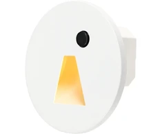 Tope Lighting Įmontuojamas apvalus baltas LED laiptų šviestuvas su dienos šviesos ir IR sensoriumi "PORTOSENS" 1,5W (LA)