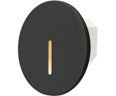 Tope Lighting Įmontuojamas apvalus juodas LED laiptų šviestuvas "PORTO" 1,5W (LI)