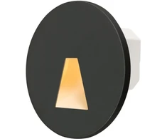 Tope Lighting Įmontuojamas apvalus juodas LED laiptų šviestuvas "PORTO" 1,5W (LA)
