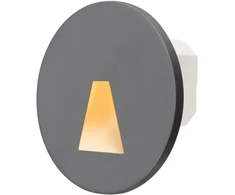 Tope Lighting Įmontuojamas apvalus pilkas LED laiptų šviestuvas "PORTO" 1,5W (LA)