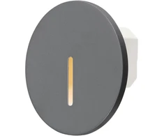 Tope Lighting Įmontuojamas apvalus pilkas LED laiptų šviestuvas "PORTO" 1,5W (LI)
