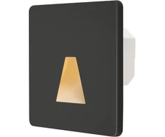 Tope Lighting Įmontuojamas kvadratinis juodas LED laiptų šviestuvas "PORTO" 1,5W (LA)