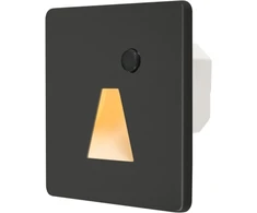 Tope Lighting Įmontuojamas kvadratinis juodas LED laiptų šviestuvas su dienos šviesos ir IR sensoriumi "PORTOSENS" 1,5W (LA)