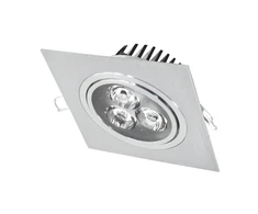 Įmontuojamas kvadratinis metalinis LED šviestuvas "LENS" 3W