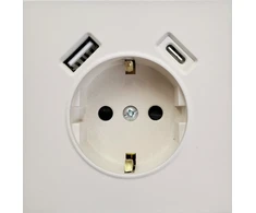 Tope Lighting Kreminis kištukinis lizdas su USB + TYPE C "BORA" ( su įžeminimu, be rėmelio)