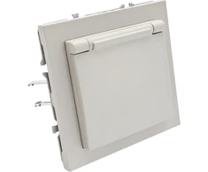 Tope Lighting Kreminis kištukinis lizdas su dangteliu IP44 "BORA" (su įžeminimu, be rėmelio)