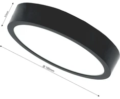 Tope Lighting Paviršinis apvalus juodas LED šviestuvas "MODENA" 22W-4000K