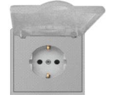 Tope Lighting Pilkas kištukinis lizdas su dangteliu IP44 "BORA" (su įžeminimu, be rėmelio)