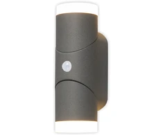 Tope Lighting Sieninis LED lauko šviestuvas su mikrobangų judesio davikliu "SANOSENS" 2x6W