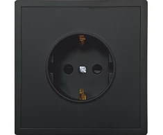 Tope Lighting Viengubas juodas kištukinis lizdas "BORA" (su įžeminimu, be rėmelio)