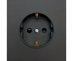 Tope Lighting Viengubas juodas kištukinis lizdas "BORA" (su įžeminimu, be rėmelio)