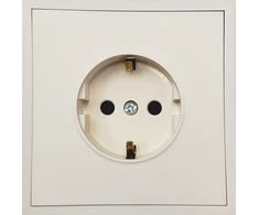 Tope Lighting Viengubas kreminis kištukinis lizdas "BORA" (su įžeminimu, be rėmelio)