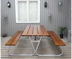 Lauko baldų komplektas CAMP pikniko rinkinys 175 cm su apvaliu vamzdiniu rėmeliu