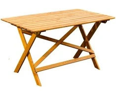 Lauko pietų stalas LAXO, medaus spalvos, 125cm